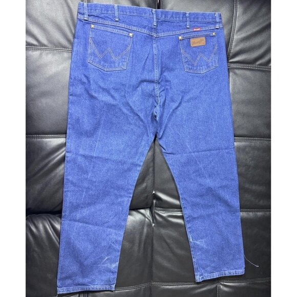 Wrangler Men's Straight Jeans Blue Denim Western Cowboy Cut Relaxed Fit 46x32 - Picture 2 of 16